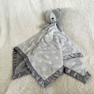 Cloud Island Gray Bear Lovey Security Blanket White Trees XL Oversized Target